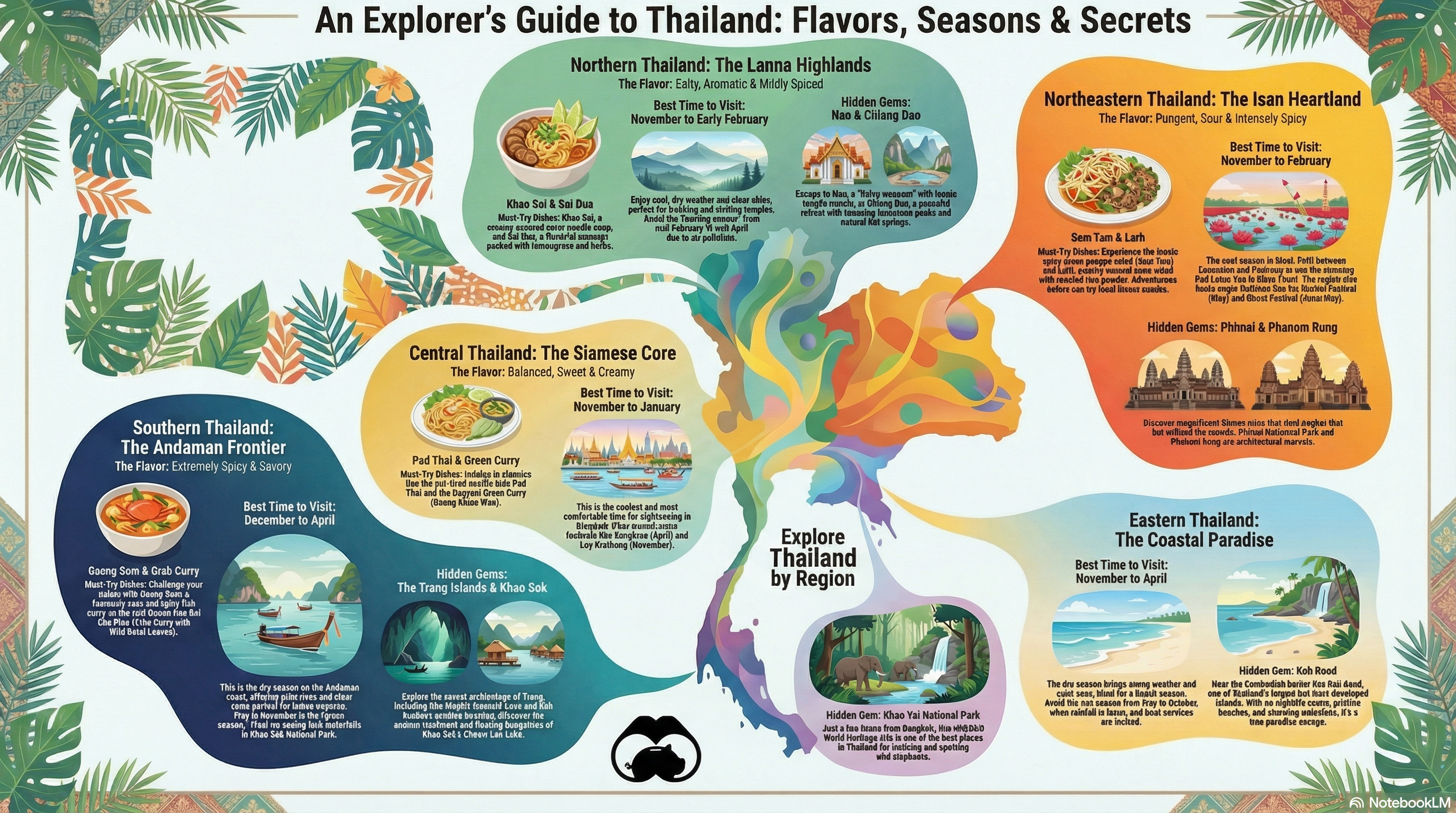 Thailand Regional Map - An Explorer's Guide to Flavors, Seasons and Secrets